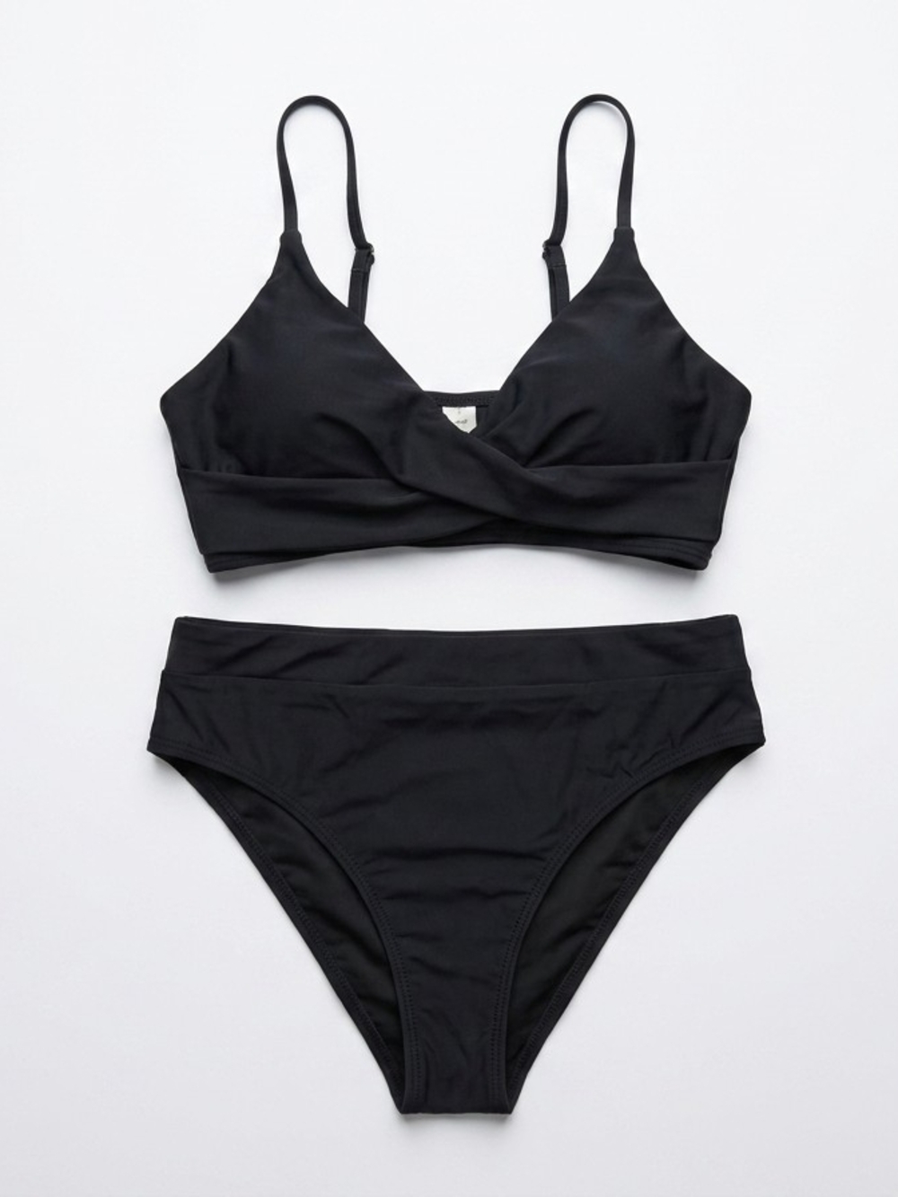 Black Women's Bikini Set - Classic High-Waist Swim